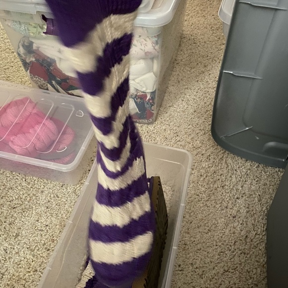 Purple & Cream Stripped UGG Boots - Picture 2 of 3